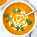 Spiced Carrot & Lentil Soup with Coconut Milk